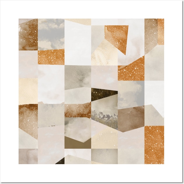 Pocket - COLLAGE TEXTURE SHAPES GOLD Wall Art by ninoladesign